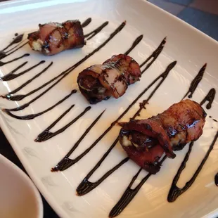 Bacon wrapped dates are superb.