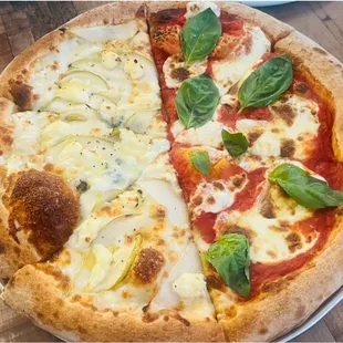 Quattro Formaggi &amp; Margarita Pizza.