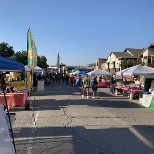 Food vendors, performance stage