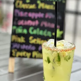 Jalapeño pineapple margarita (not on the menu) AMAZING!