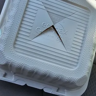 the inside of a styrofoam container