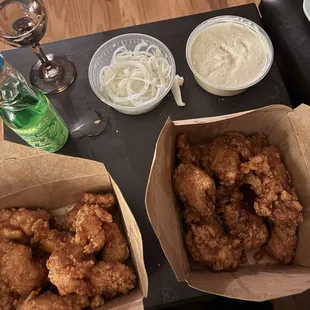 Yangnyeom and spicy garlic chicken tenders (not very spicy in my opinion)