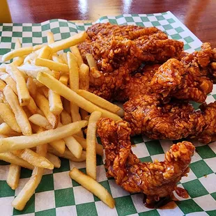 Lunch Special $12. Spicy chicken tenders and fries