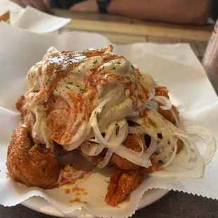 Red sweet onion chicken