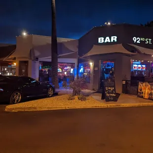 the outside of a bar