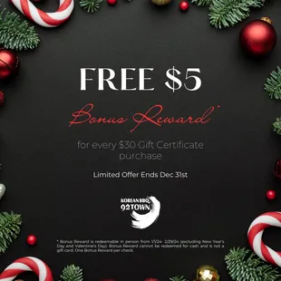 Special December Gift Certificate Promo