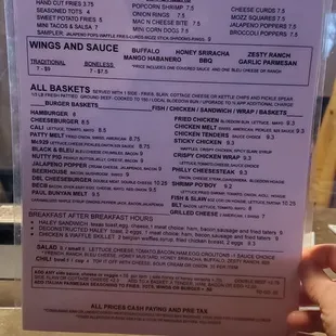 menu