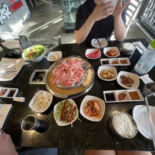 a table full of food