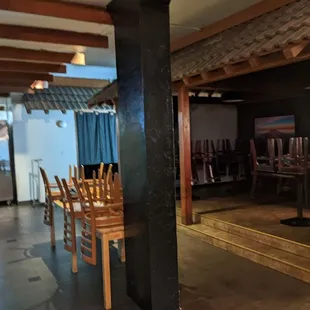 a view of a dining room