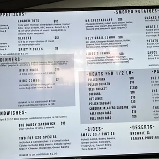 Menu taken 8/2023