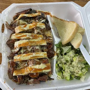 Smoked Potato with Brisket, Rib Tips and Hot Links!