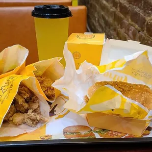 a tray of food on a table