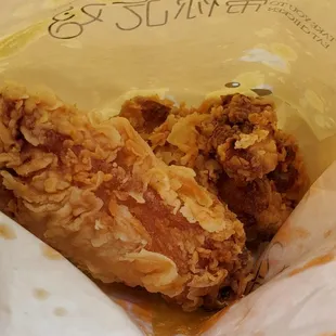 a closeup of a fried chicken sandwich