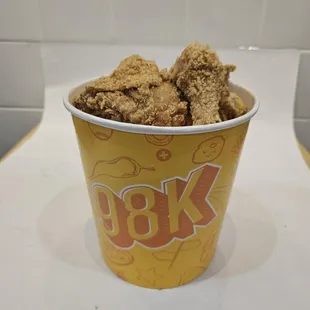 mixed fried chicken bucket