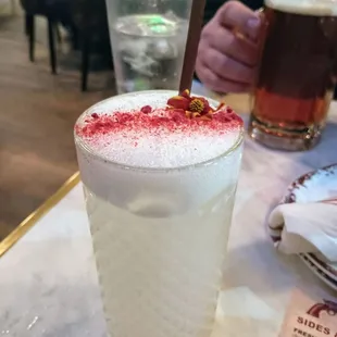 a drink with a straw in it