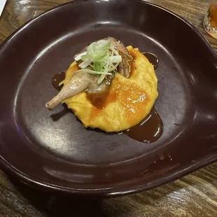 PAN-ROASTED QUAIL + QUINCE BUTTER + CHIPOTLE CHEDDAR POTATOES