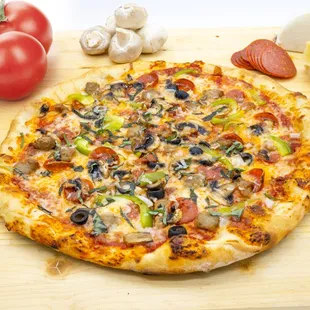 Valley Deluxe on California Style Round Pizza