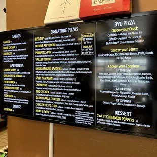 Menu board