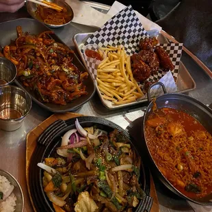 a table full of food