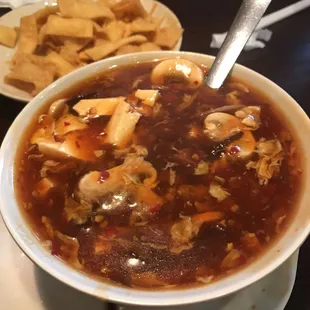Homemade hot and sour soup... very tasty