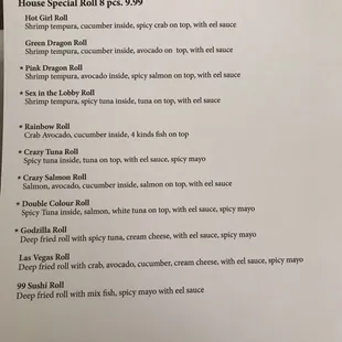 menu