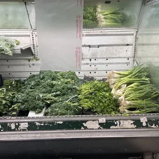 vegetables in a cooler