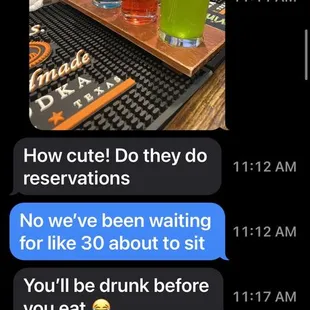 Time stamped text to a friend on that day before when they told me I arrived. I took this photo while still waiting