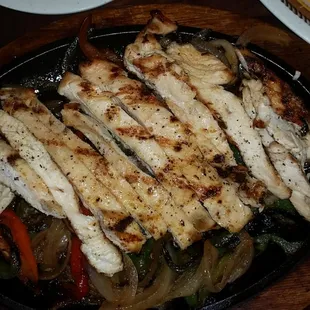 Chicken fajitas had good flavor.