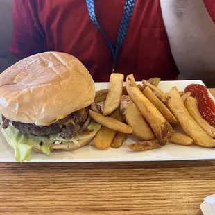 BBQ Big Burger with French Fries