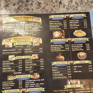 The breakfast menu