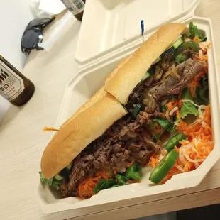 Rib eye steak Sandwich.