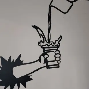 Art on walls add a nice touch to your experience if you go inside.