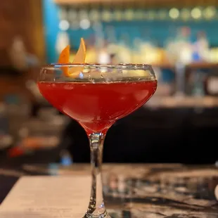 Cosmo Kramer Mocktail: cranberry juice, blood orange syrup &amp; fresh lime