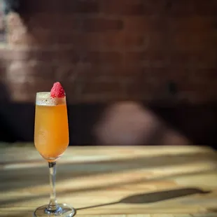 Mocktail Menu includes this Mango Peach Sparkler