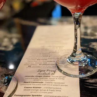 Cosmo Kramer Mocktail: cranberry juice, blood orange syrup &amp; fresh lime