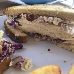 Blueberry cranberry turkey sandwich- yum!