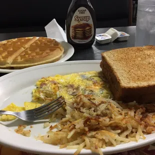 Omelet. Waffle.