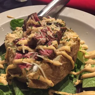 Steak BBQ loaded baked potatoe