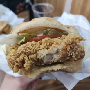 Fried chicken burger