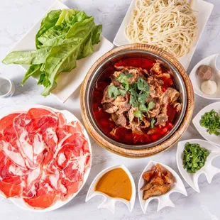 Stone pot beef noodle soup