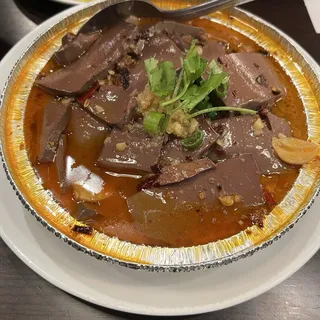 Roast Duck Blood and Vermicelli in Tin Foil