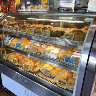 a display of baked goods