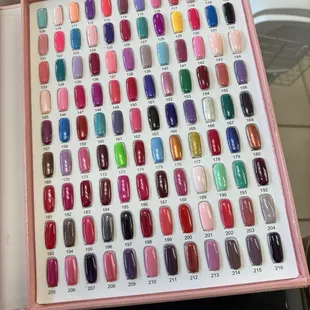 Pedicure and manicure  So many color options.