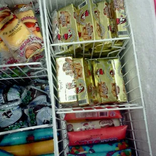 a fridge full of snacks