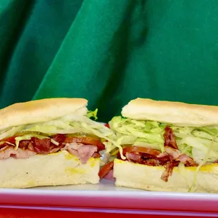 a sub sandwich on a plate