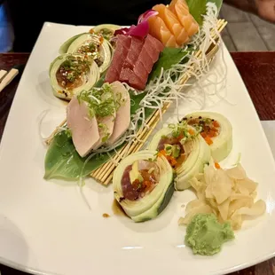 Tri color sashimi