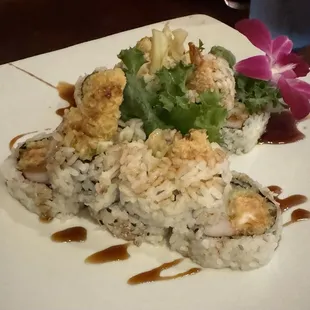 Chicken and shrimp tempura roll