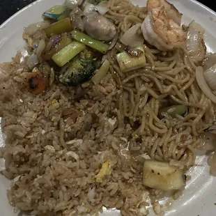 Rice, noodles, vegetables