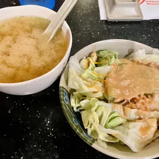 Miso Soup and salad