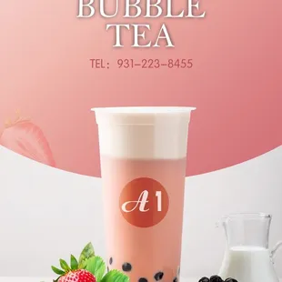 Strawberry bubble tea
